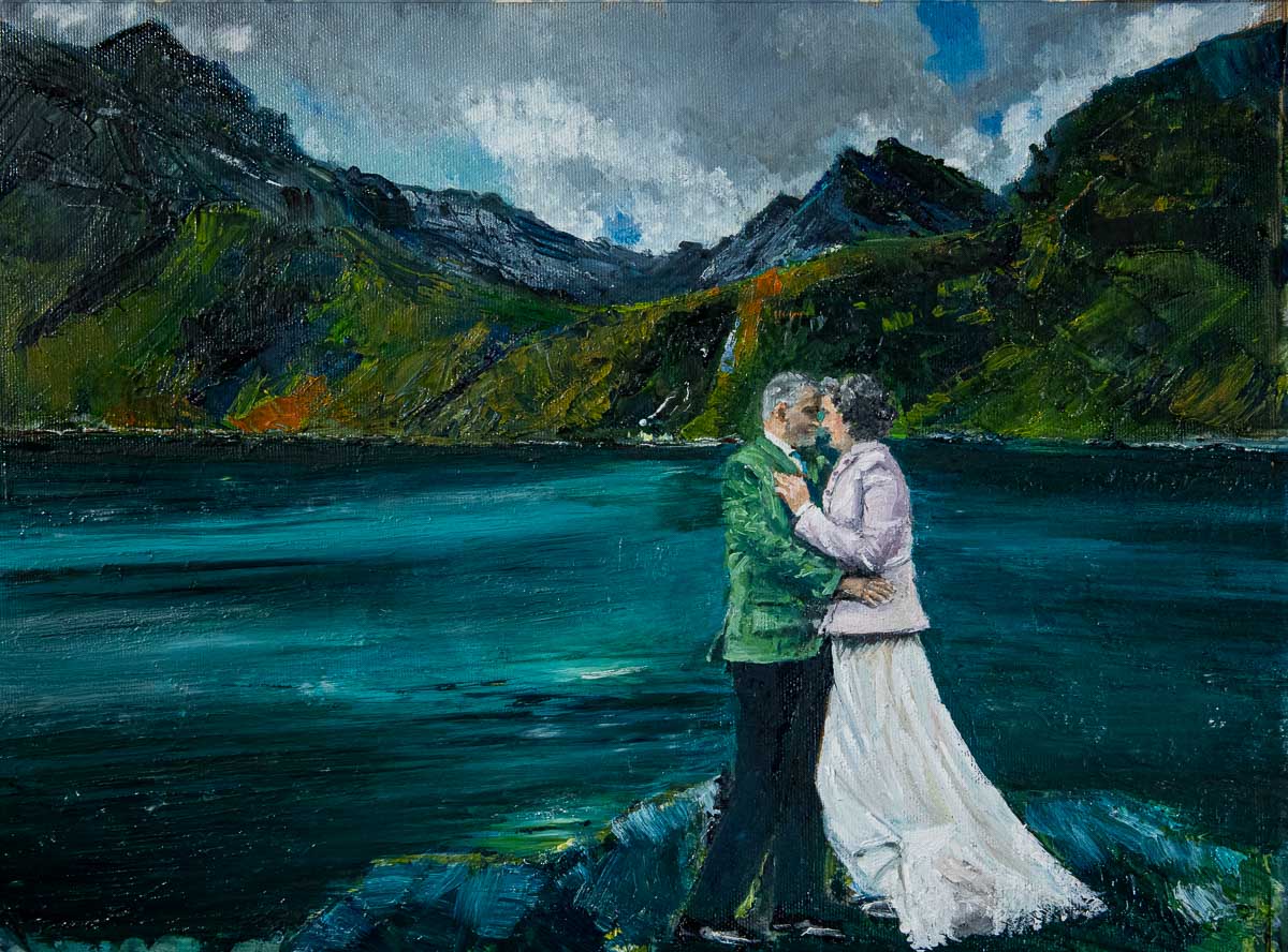 Wedding painting at Loch Coruisk Isle of Skye